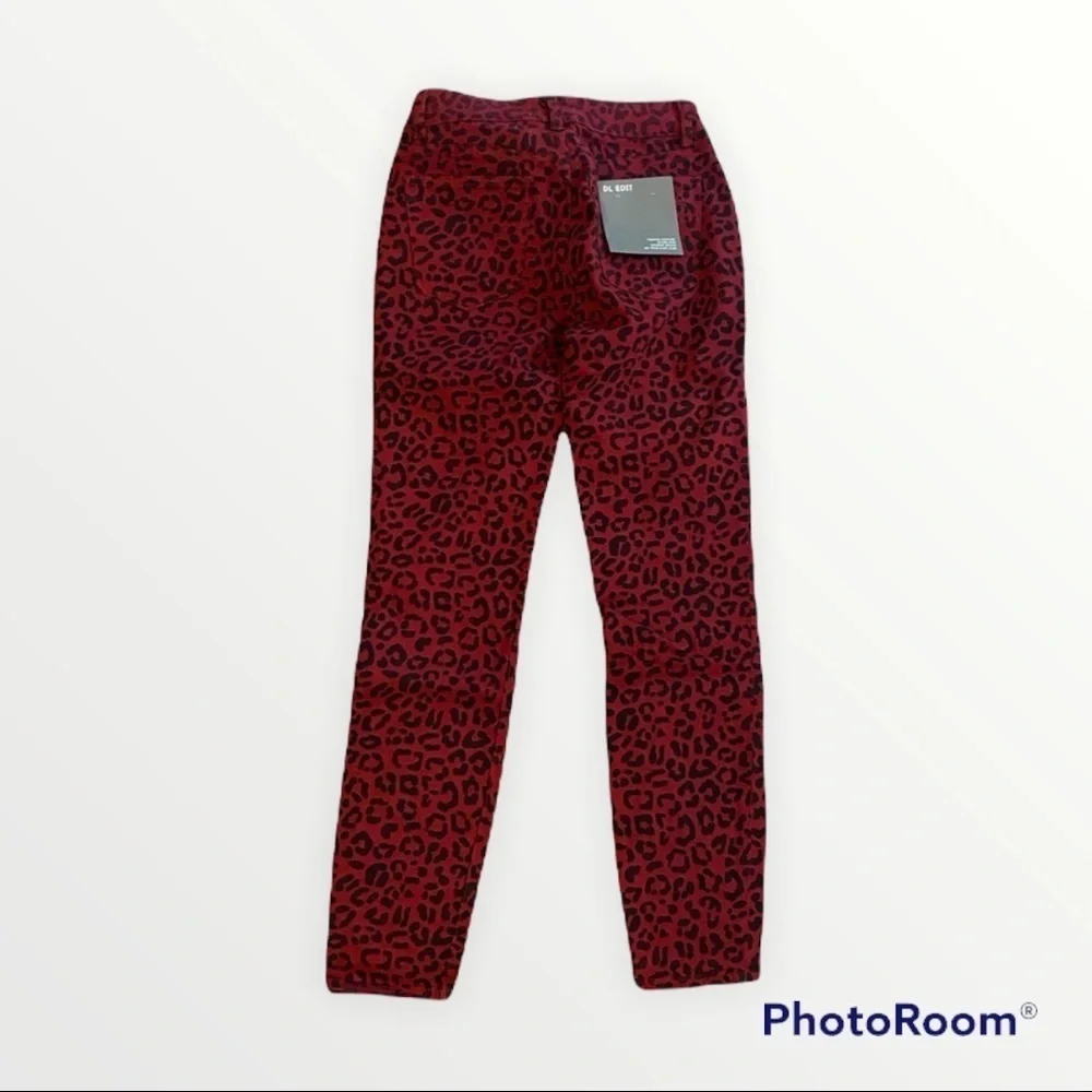 DL1961 x Revolve Florence Red Leopard Ankle Skinny Jeans 25 NWT Y2K